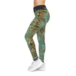 Turquoise Leggings Polynesian Art Leggings Women Sports Wear Spandex Leggings Women Aqua Lounge Wear | 100530