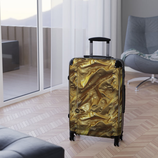 Luxury Gold Suitcase Crumpled Gold Luggage Carry-on Suitcase Premium Hard Shell Suitcase | X3350