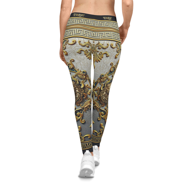 Golden Baroque Leggings Women Stretchy Pants Golden Lion Leggings Yoga Tights Women Casual wear Leggings | 104924