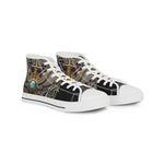 Baroque Wings Shoes, Trendy High Top Sneakers, Unisex Canvas Shoes, Fashionable Sneakers, Baroque Canvas Shoes, Coat of Arms Sneakers