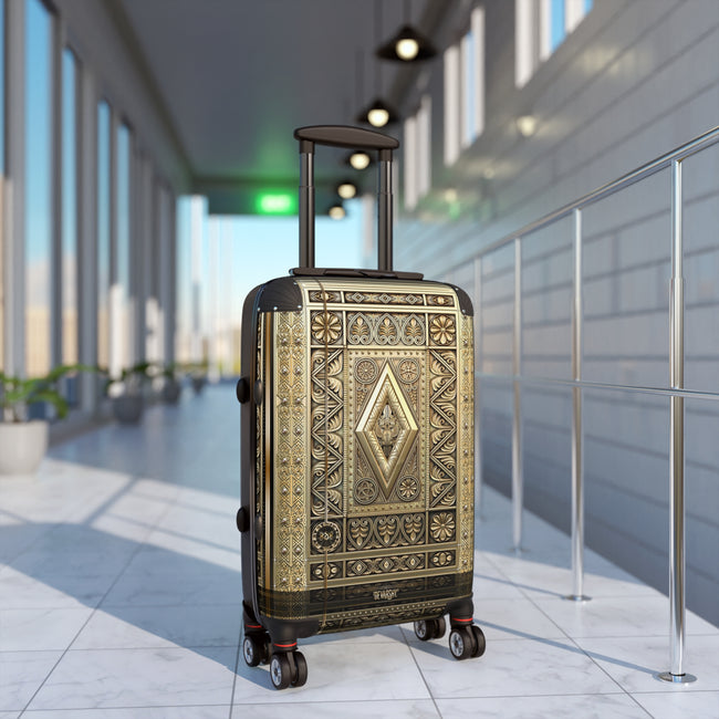 Diamond Destiny Suitcase Golden Luggage Carry-on Suitcase Luxury Hard Shell Travel Suitcase in 3 Sizes | D20158