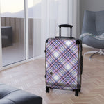 Tartan Plaid Suitcase Pink Stripes Travel Luggage Carry-on Suitcase Premium Hard Shell Suitcase