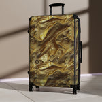 Luxury Gold Suitcase Crumpled Gold Luggage Carry-on Suitcase Premium Hard Shell Suitcase | X3350