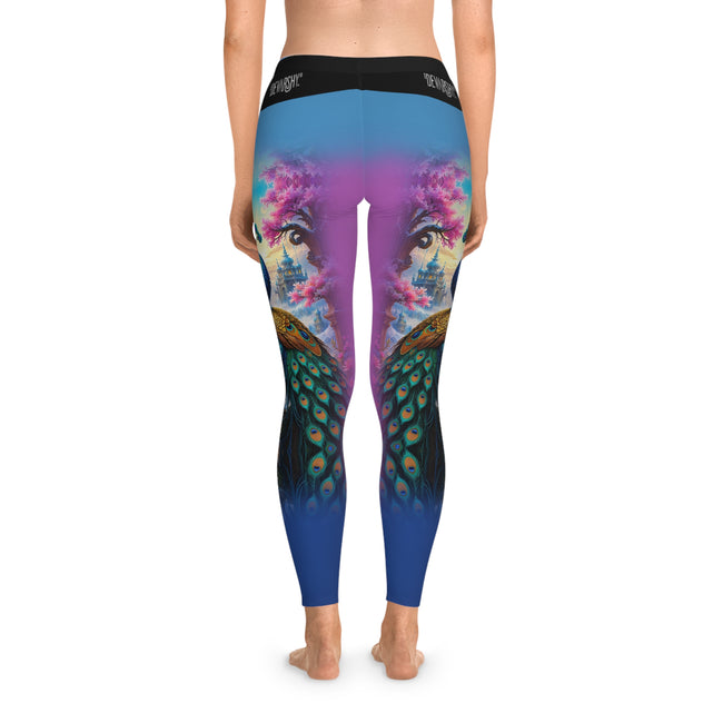 Peacock Print Leggings Women Spandex Leggings Casual Wear Leggings Women Peacock Florals Leggings Lounge Wear | 10408