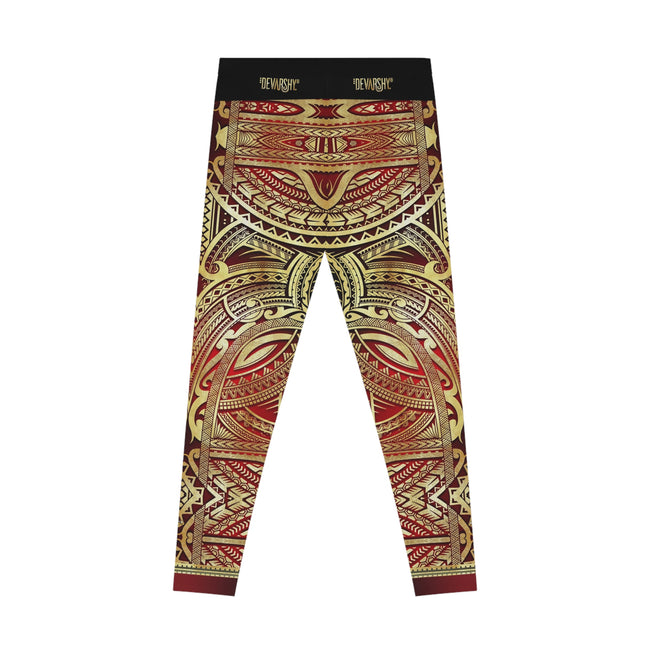 Burgundy Leggings Polynesian Art Leggings Women Sports Wear Spandex Leggings Women Red Lounge Wear | 100531