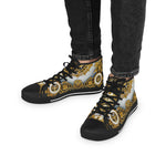 Majestic Baroque Shoes, Unisex High Top Sneakers, Decorative Canvas Shoes, Golden Baroque Sneakers, Trendy Unisex Shoes, Best Selling Sneakers | D20193