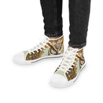 Owl Print Canvas Shoes, Unisex High Top Sneakers, Trendy Canvas Shoes, Baroque Owl Sneakers, Hi Tops Canvas Shoes, Unisex Sneakers | X3494