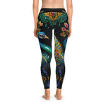 Ornate Peacock Leggings Women Decorative Leggings Casual Wear Spandex Leggings Peacock Print Leggings | D20230