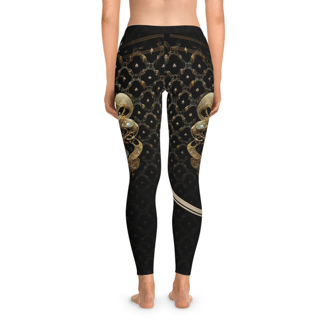 Black Leggings Baroque Angel Leggings Casual Wear Women Leggings Lounge Wear Spandex Leggings Women Bottom Wear | D20113