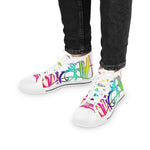 Awesome Graffiti Shoes, Unisex High Top Sneakers, Printed Canvas Shoes, Cool Colorful Shoes, Unisex Sneakers, Rainbow Colors Shoes