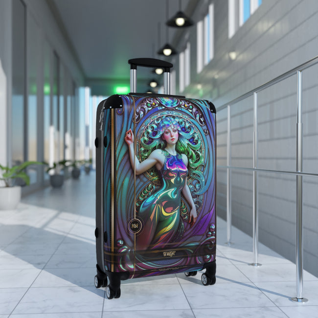 Feminine Art Suitcase Art Nouveau Travel Luggage Premium Hard Shell Suitcase Classical Art Print Carry on Suitcase | D20179