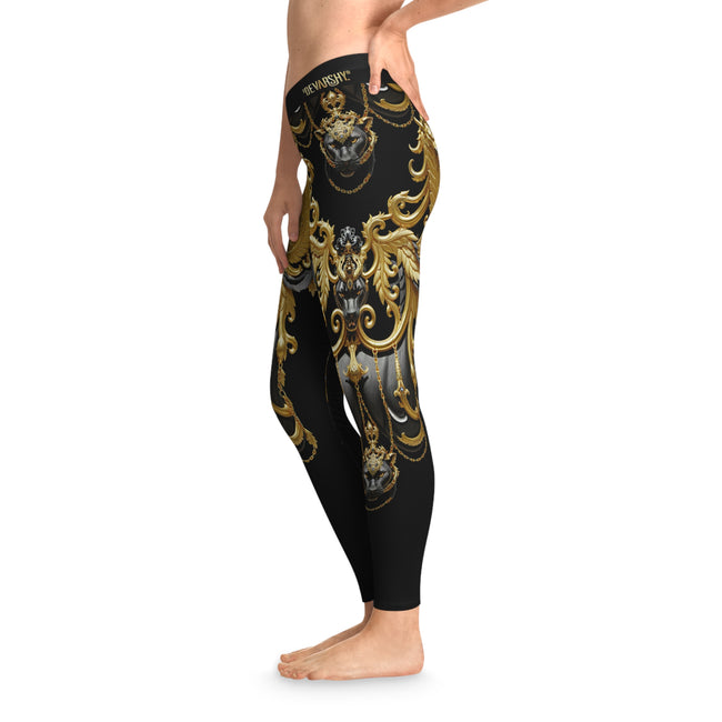 Baroque Panther Leggings Decorative Golden Leggings Spandex Women Leggings Black Panther Printed Leggings Women Casual Wear  | X3449