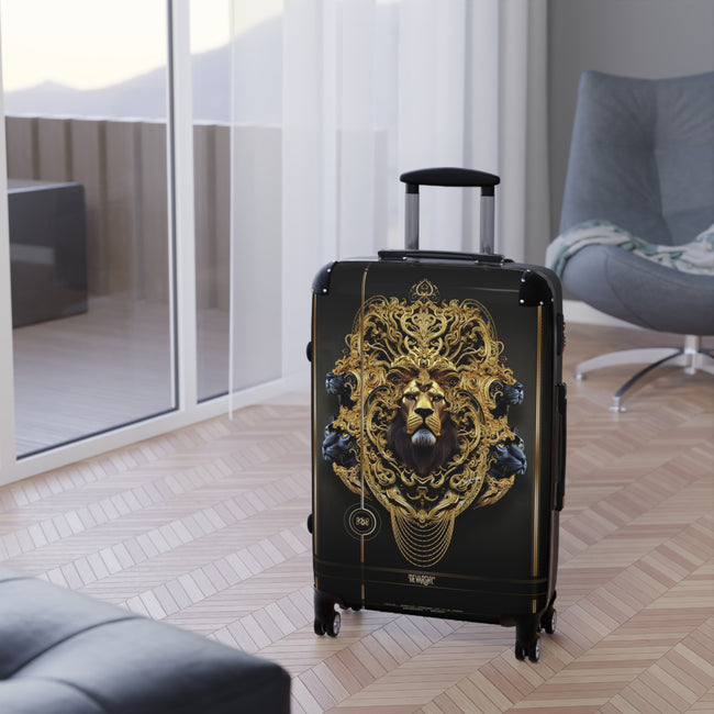 Majestic Lion Suitcase 3 Sizes Carry-on Suitcase Golden Lion Luggage Lion Hard Shell Suitcase | D20148