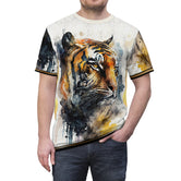 Watercolor Tiger T-Shirt Unisex Tee Hand Painted Lion Tee Unisex White T-Shirt | D20221