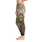 Golden Baroque Leggings Women Stretchy Pants Golden Lion Leggings Yoga Tights Women Casual wear Leggings | 104924