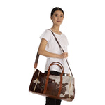 Travel Fashionably with Most Popular Cow Print Faux Leather Bag Animal Print Duffle Bag | 11222