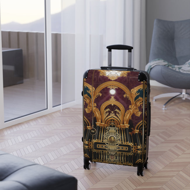 Golden Arch Suitcase Carry-on Suitcase Baroque Burgundy Luggage Hard Shell Suitcase with Wheels | D20218C