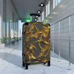 Molten Gold Suitcase Gold Print Luggage Premium Hard Shell Carry-on Suitcase Luxury Wheels Travel Suitcase | X3350