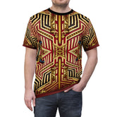 Forbidden Fort T-Shirt Unisex All Over Print Tee Royal Red Striped Unisex T-Shirt | D20171A