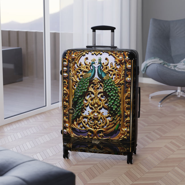 Baroque Peacock Suitcase Golden Travel Luggage Carry-on Suitcase Luxury Hard Shell Suitcase Peacock Lovers Gift |  D20234