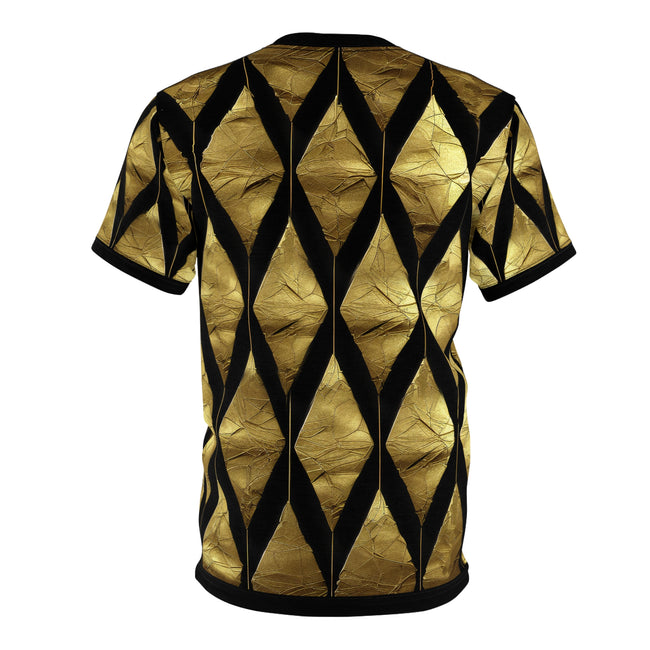 Gold Pattern Unisex T-Shirt All Over Print Tee Gold and Black T-Shirt Unisex Tee | X3348B