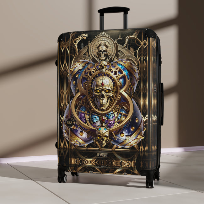 Steampunk Skull Suitcase Gothic Skull Travel Luggage Carry-on Suitcase Premium Hard Shell Suitcase | D20228