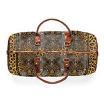 Upgrade Your Style N Buy Trendy Leopard Print Faux Leather Bag Animal Print Luggage Brown Travel Bag