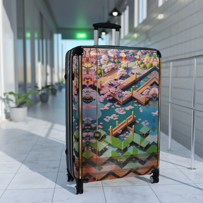 Nippon Chevron Suitcase Waterpark Art Luggage Carry-on Suitcase Premium Hard Shell Wheels Suitcase | D20208