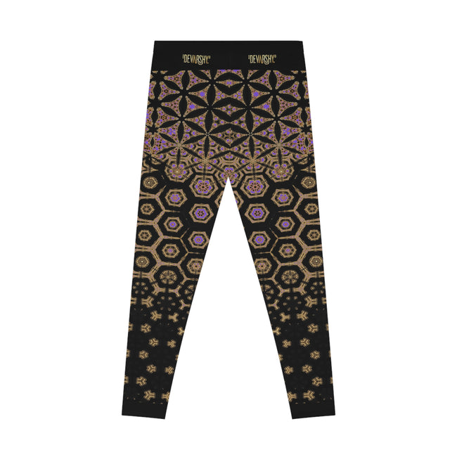 Purple Hexagon Leggings Women Geometric Print Leggings Sports Wear Spandex Leggings Women Lounge Wear | D20053