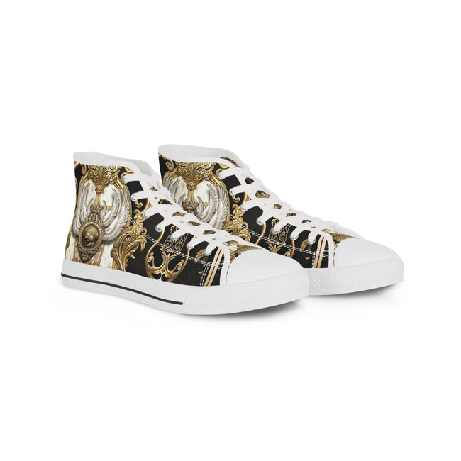 Baroque High Top Shoes, Unisex Sneakers, Hi Tops Canvas Shoes, Decorative Footwear, Baroque High Top Sneakers, Unisex Canvas Shoes | RB0080