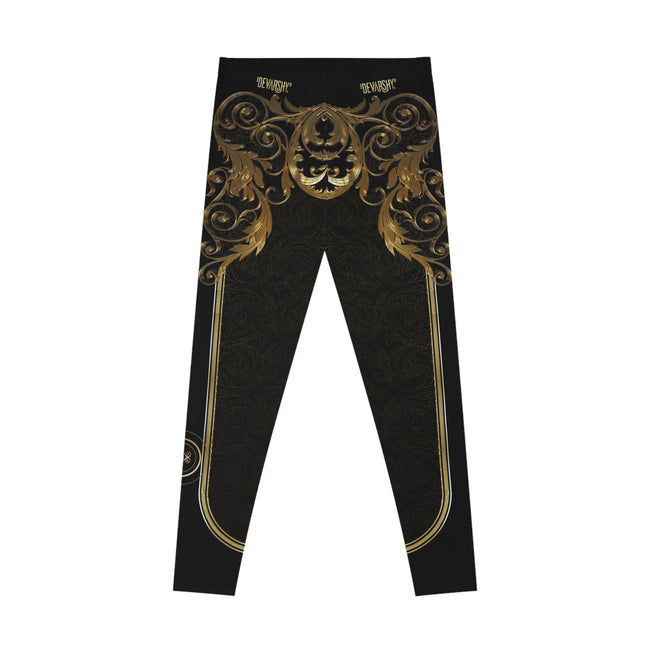 Black Baroque Leggings Women Golden Decorative Leggings Spandex Casual Leggings Best Gift Women Lounge Wear | 104922