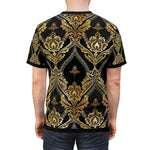 Gold Damask T-Shirt Unisex Tee All Over Print T-Shirt Gold Damask Tee Unisex T-Shirt | 075