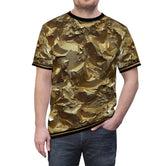 Crumpled Gold T-Shirt Unisex All Over Print Tee Gold Print Unisex T-Shirt | X3343B