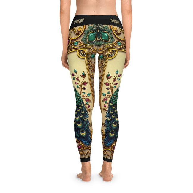 Decorative Peacock Leggings Women Casual Wear Peacock Print Leggings Women Lounge Wear Spandex Leggings | X3504