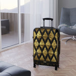 Geometric Pattern Suitcase Black and Gold Luggage Luxury Carry-on Suitcase Premium Hard Shell Suitcase | X3348B