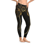 Black Baroque Leggings Women Golden Decorative Leggings Spandex Casual Leggings Best Gift Women Lounge Wear | 104922