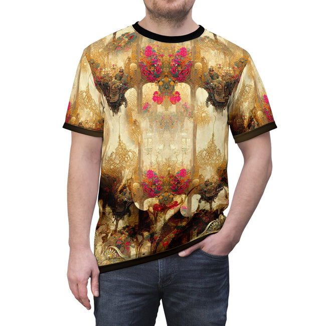 Japanese Art T-Shirt Unisex All Over Print Tee Decorative Floral T-Shirt Oriental Art Unisex T-Shirt | D20128