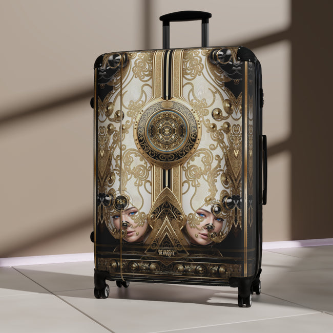 Decorative Gold Suitcase Baroque Travel Luggage Ornate Carry-on Suitcase Premium Hard Shell Suitcase with Wheels | D20206