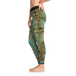 Turquoise Leggings Polynesian Art Leggings Women Sports Wear Spandex Leggings Women Aqua Lounge Wear | 100530