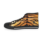 Tiger Print Shoes, Trendy High Top Sneakers, Fashionable Shoes, Animal Print Sneakers, Unisex Canvas Shoe, Tiger Print Sneakers | 100178