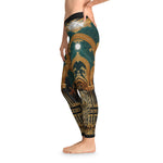 Emerald Green Leggings Women Decorative Baroque Leggings Casual Wear Women Spandex Leggings | D20225