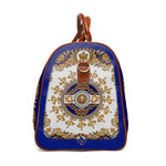 Effortless Elegance Baroque PU Leather Bag Golden Lion Duffle Bag Royal Blue Travel Bag Faux Leather Luggage | 0017