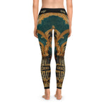 Emerald Green Leggings Women Decorative Baroque Leggings Casual Wear Women Spandex Leggings | D20225