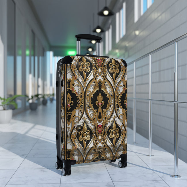 Golden Ogee Suitcase Ornate Baroque Travel Luggage Carry-on Suitcase Premium Hard Shell Suitcase | D20222