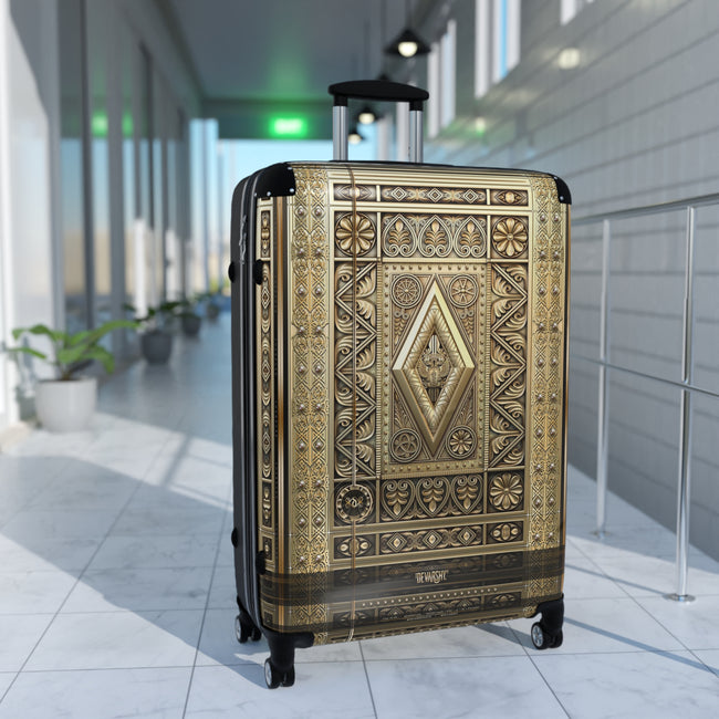 Diamond Destiny Suitcase Golden Luggage Carry-on Suitcase Luxury Hard Shell Travel Suitcase in 3 Sizes | D20158