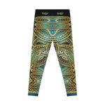 Turquoise Leggings Polynesian Art Leggings Women Sports Wear Spandex Leggings Women Aqua Lounge Wear | 100530