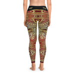 Burgundy Leggings Polynesian Art Leggings Women Sports Wear Spandex Leggings Women Red Lounge Wear | 100531