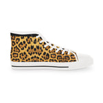 Leopard Print Shoes, Trendy High Top Sneakers, Animal Print Shoes, Fashionable Canvas Shoes, Unisex Sneakers, Leopard Print Shoes | 100167