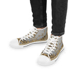 Gorgeous Baroque Shoes, Trendy High Top Sneakers, Unisex Canvas Shoes, Fashionable Sneakers, Baroque Canvas Shoes, Grey Sneakers | 104949