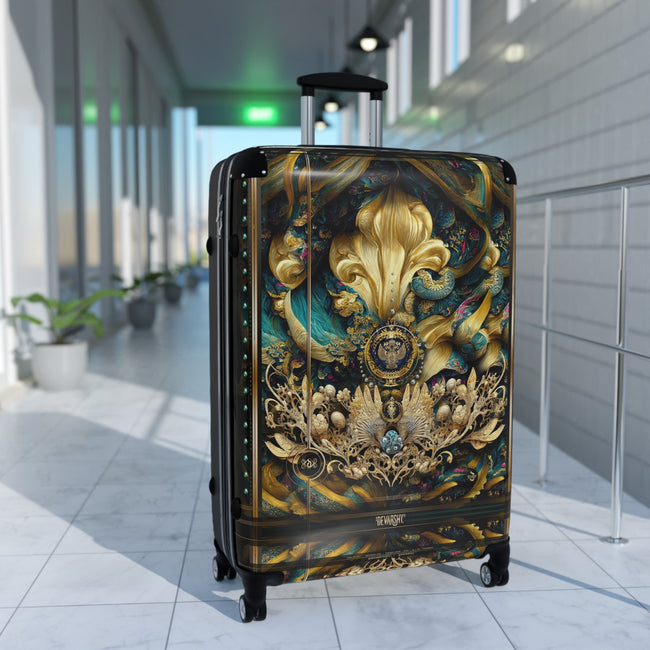 Royal Atlantis Suitcase Baroque Travel Luggage Carry-on Suitcase Turquoise Hard Shell Suitcase in 3 Sizes  | RB0086